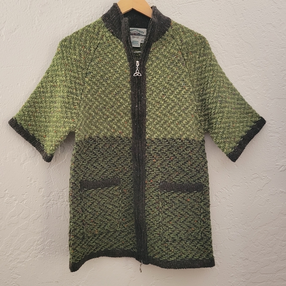 Aran Crafts Vintage Short Sleeve Sweater XS